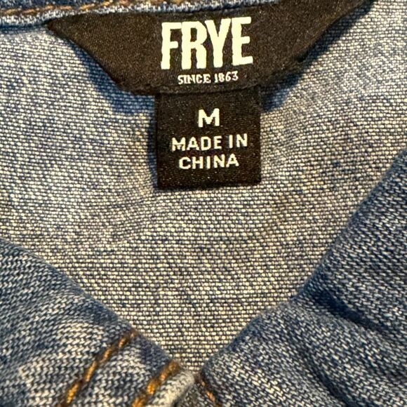 FRYE Women’s Blue Long Sleeve Denim Shirt Dress Size Medium - Picture 4 of 6